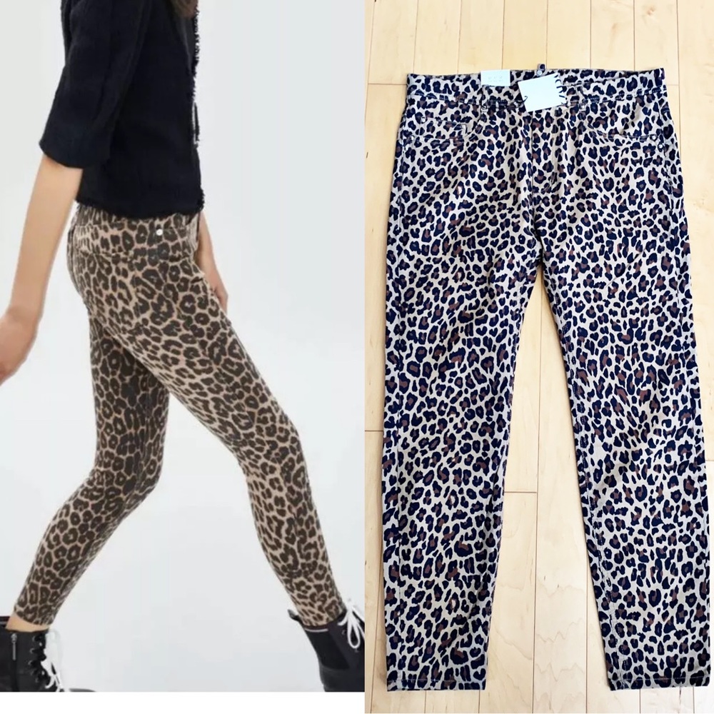 Zara Super Skinny Animal Print Jeans